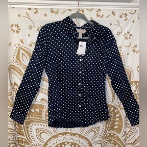 NWT Banana Republic Polka-dot Non-Iron Button Shirt